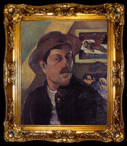 framed  Paul Gauguin Hat self-portraits, ta009-2